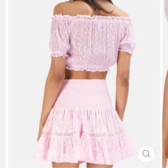 SUNDAY SAINT-TROPEZCLOE FLOWERS TOP & SKIRT PINK - Picture 3 of 6